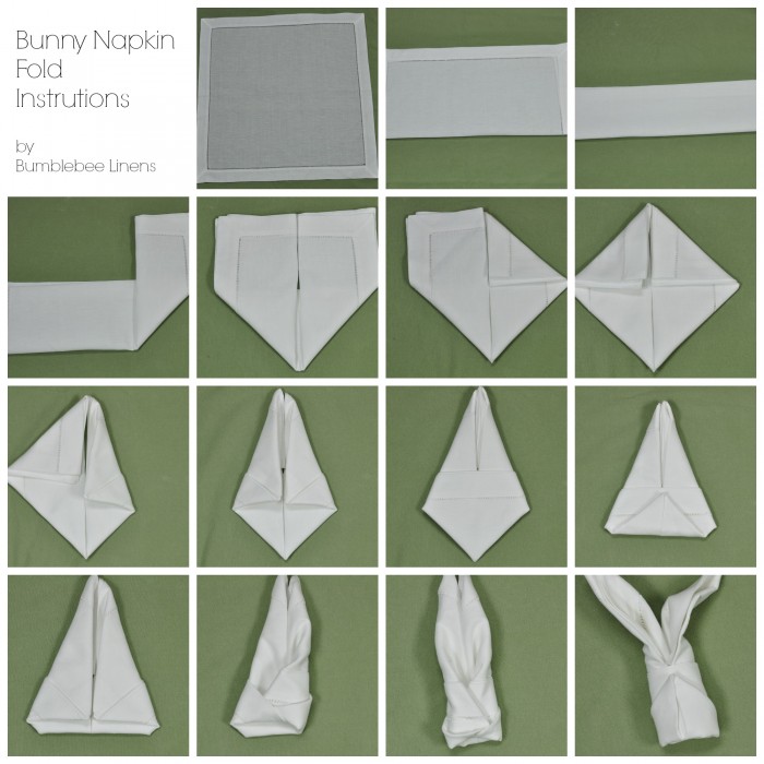 Bunny Napkin Fold Directions Fold Like An Expert Bumblebee Linens