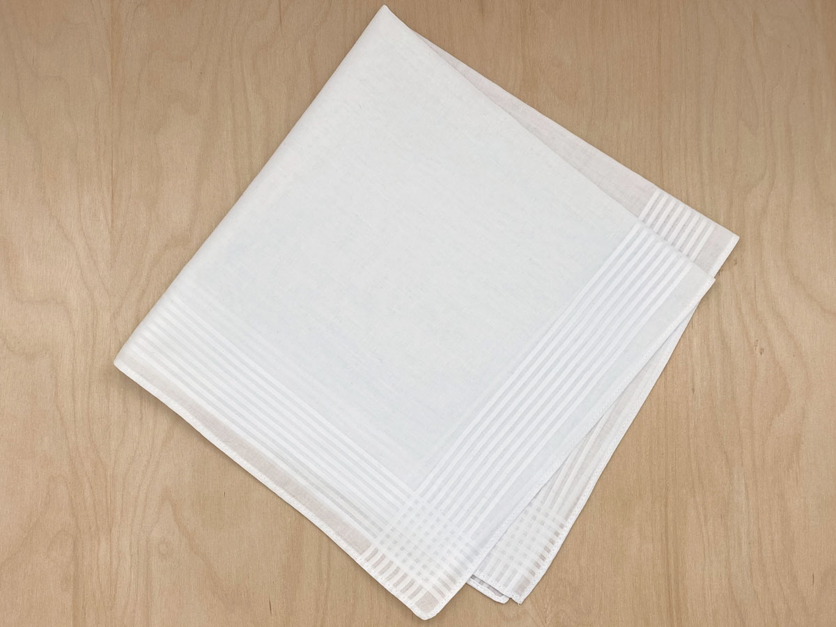 Pack of 5 Large Mens Cotton Hankies Handkerchiefs Hanky White Plain or Border