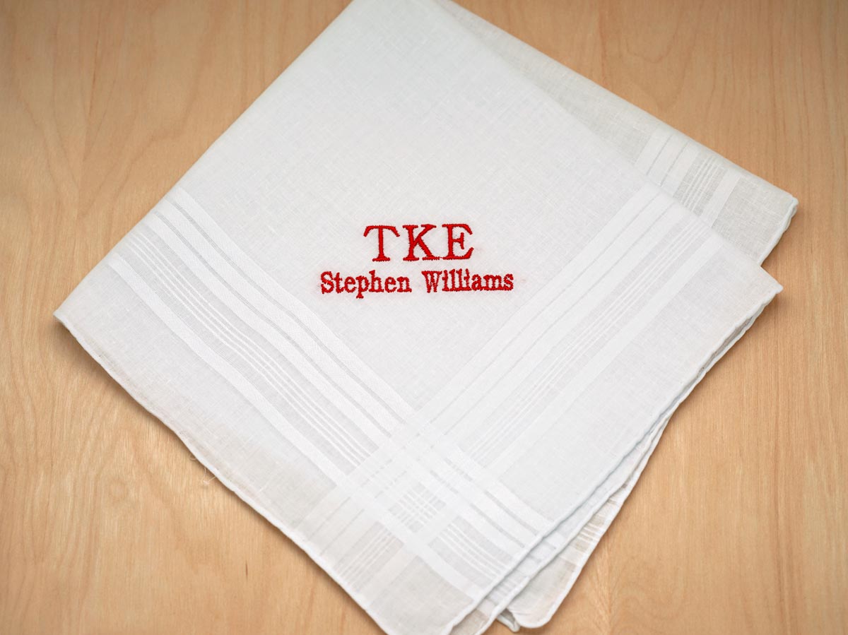 Personalized Mens Greek Fraternity Handkerchief