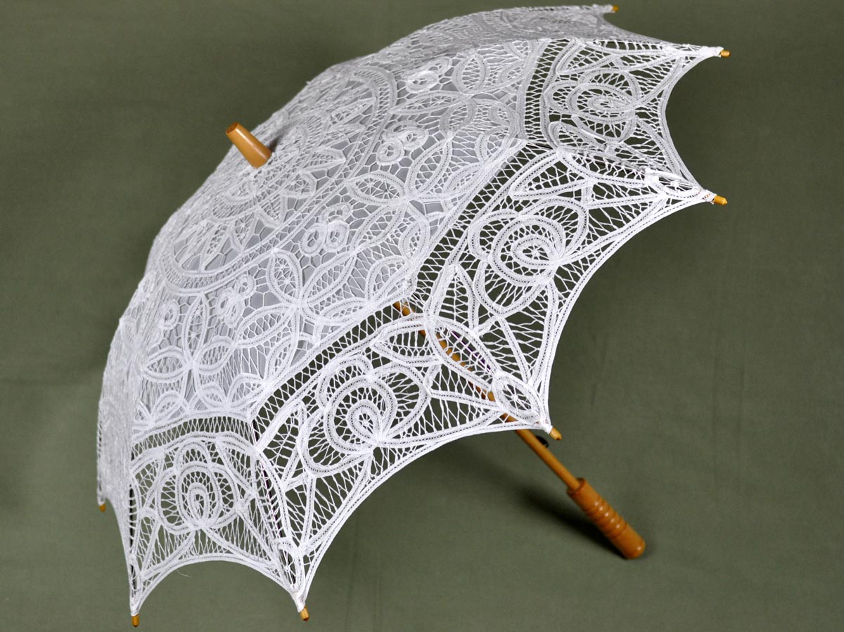 handmade Battenburg Lace vintage umbrella parasol Cotton Lace Beige parasol umbrella Weddings Accessories Umbrellas wedding flower girl 