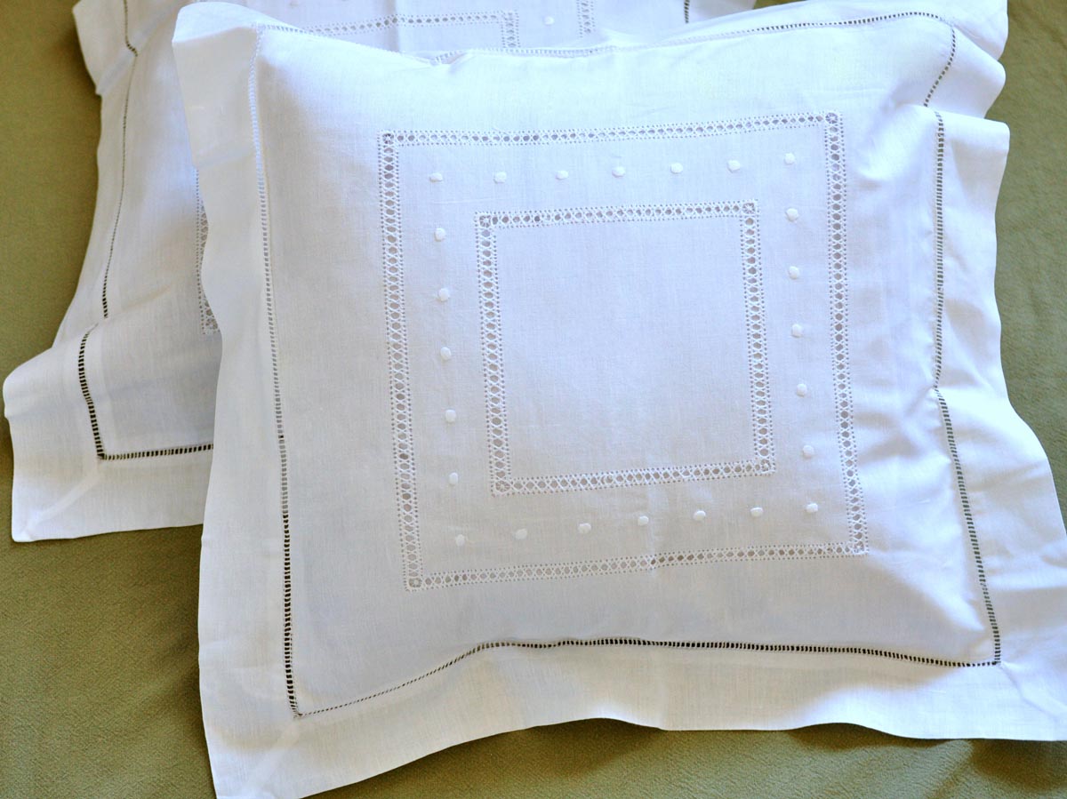 white linen pillow