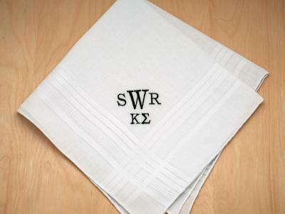 Mens Monogrammed Greek Fraternity Handkerchief