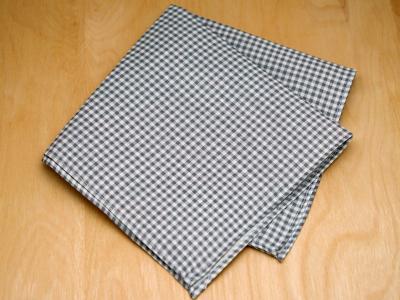 Gray Gingham Mens Linen Pocket Square