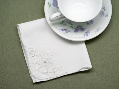 Battenburg Lace with Sheer Floral Tablecloth 88" ROUND & 8 Napkins White Holiday 
