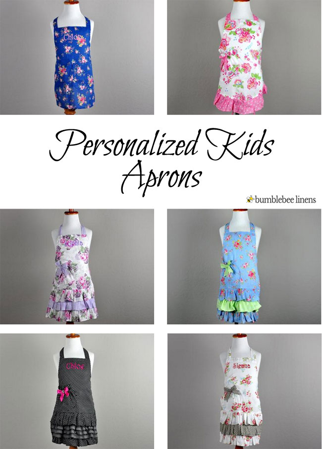 Personalized Embroidered Mother Daughter or Mother Child Matching Apron  Set, Personalized Matching Aprons W Pockets for Mom & Girl 