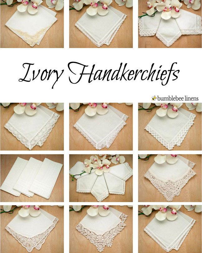 Ivory Ladies Cotton Handkerchiefs 