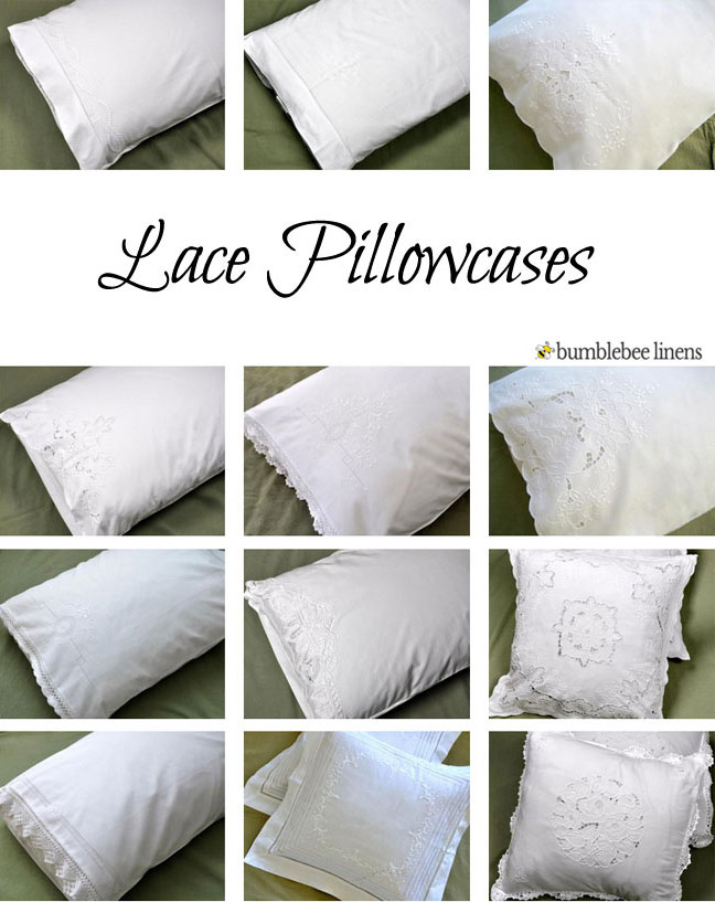 Promotion New White Cotton Embroidery Lace PillowCase Standard Queen King M14 