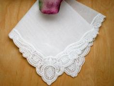 Pinwheel German Guipure Lace Ladies Handkerchief