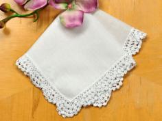 Set of 3 Scallop Dot Lace Wedding Handkerchiefs