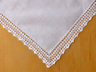 Set of 3 Crochet Lace Wedding Handkerchiefs