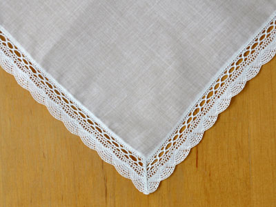 Set of 3 Seashell Crochet Lace Wedding Handkerchiefs