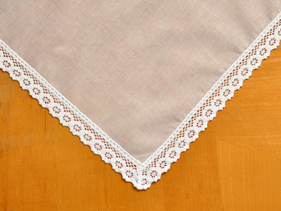 Set of 3 Daisy Tip Lace Wedding Handkerchiefs