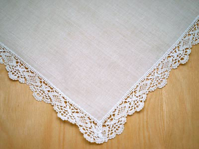 Set of 3 Floral Cluny Lace Wedding Handkerchiefs