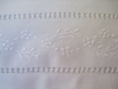 Pair of Cotton Pillowcases with a Floral Vine Design