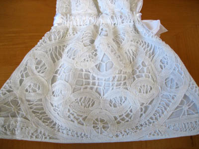 Cotton Teapot Cover with a Battenburg Lace Overlay