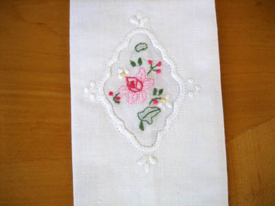 Linen Flower Embroidered Wine Bottle Gift Bag