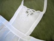 White Linen Battenburg Full Length Apron
