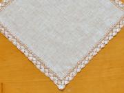 Set of 3 Small Crochet Lace Handkerchiefs with Blue Edges