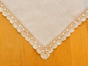 Snowdrop Bobbin Lace Ladies Handkerchief