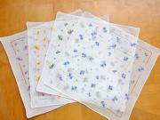 Set of 4 Floral Cross Stitch Bridal Handkerchiefs