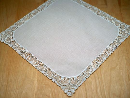 Almond German Guipure Lace Ladies Handkerchief