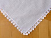Set of 3 Flower Tip Crochet Lace Wedding Handkerchiefs