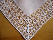 Intricate Venetian Drawnwork Lace Wedding Handkerchief