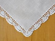 Set of 3 Scalloped Ridge Lace Wedding Handkerchiefs