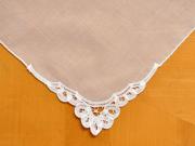 Set of 3 Battenburg Lace Loop Corner Handkerchiefs