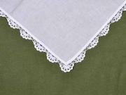 1 Dozen White Scalloped Crochet Lace Dinner Napkins