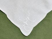 1 Dozen White Dinner Napkins with a Simple Flower Design