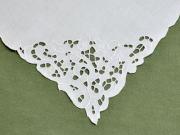 1 Dozen White Vine Cutwork Lace Dinner Napkins