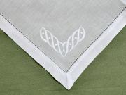 1 Dozen White Linen Dinner Napkins with a Wave Design