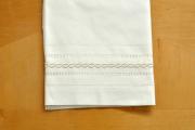 Set of 2 Ivory Linen Bath Towels with an Infinity Design