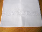 Set of 4 Linen Hand Towels With Circle Band Border