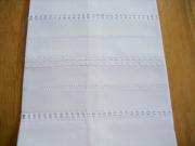 Set of 4 Linen Hand Towels with Circle Band and Drawnwork Design