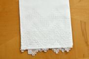 Set of 2 Linen Guest Bath Towels with a Cross Stitch Design