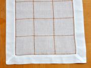 4 Pc Set White Square Hemstitched Linen Placemats