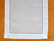 4 Pc Set White Hemstitched Linen Placemats