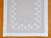 4 Pc Set White Linen Placemats With Fleur De Lis