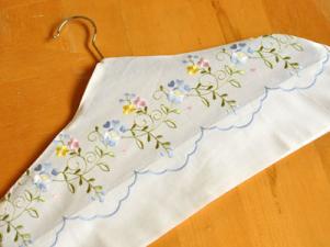 How To Make A Hanger Cover Out Of Embroidered Pillowcases