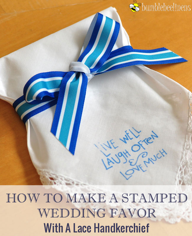 How To Make A Stamped Wedding Hankie Favor