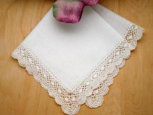 Snowdrop Bobbin Lace Ladies Handkerchief