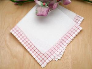 Set of 3 Pink Circle Band Border Handkerchiefs