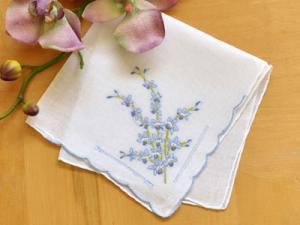 Set of 3 Bluebell Embroidered Handkerchiefs