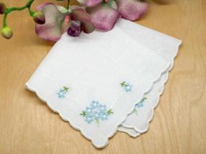 Daisy Four Corner 'Something Blue' Bridal Handkerchief