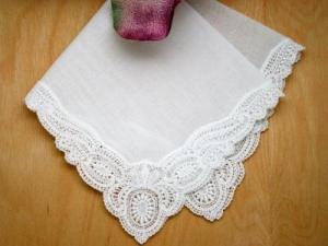 Pinwheel German Guipure Lace Ladies Handkerchief