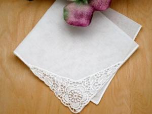 Floral German Guipure Lace Ladies Handkerchief