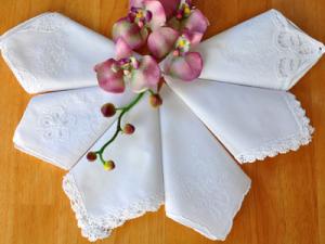 Bridal Set of 6 Different Wedding Handkerchiefs - Set B