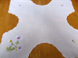 Hot Bun Warmer with Purple Embroidered Flowers